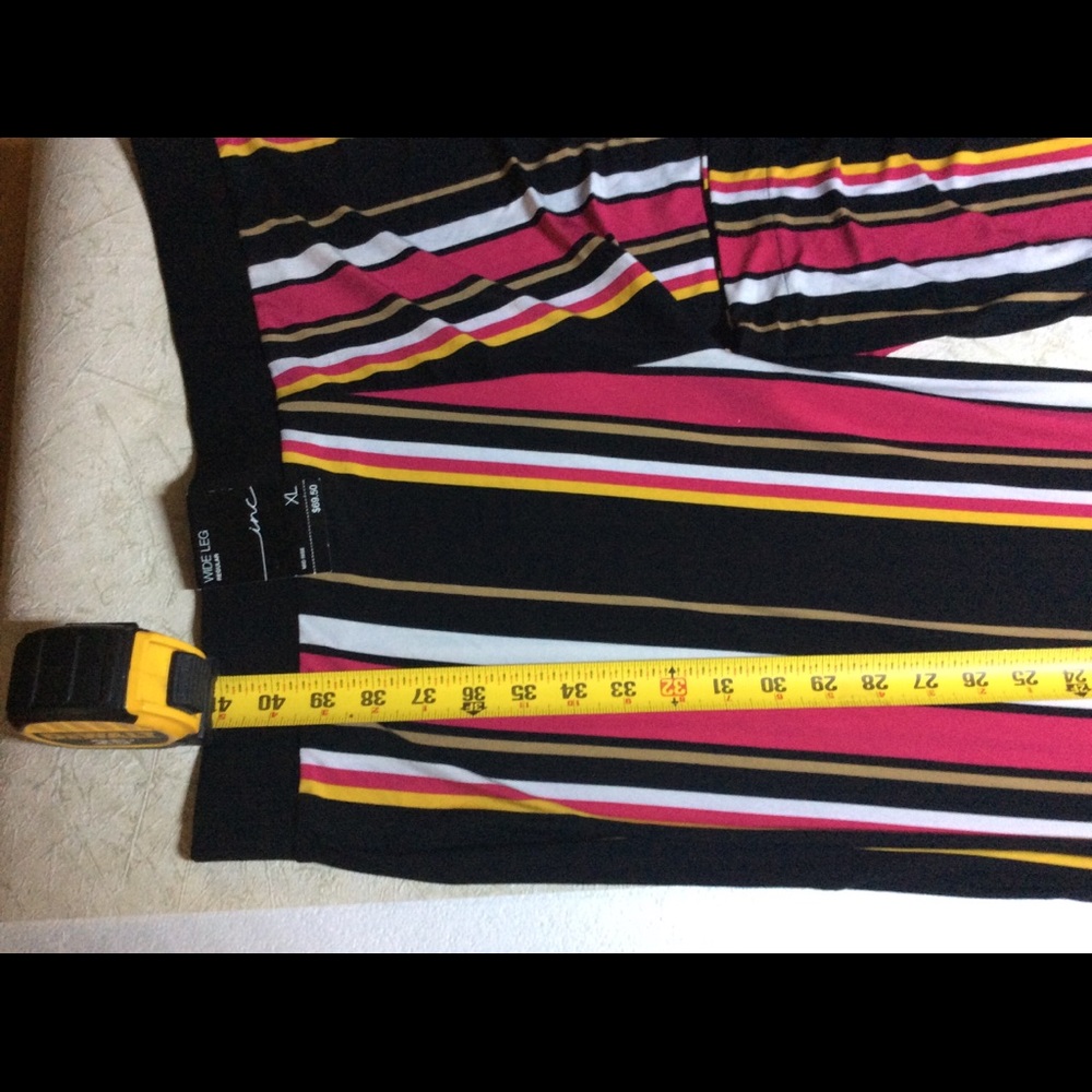 INC Womens Black Striped Wide Leg Pants - Picture 10 of 12